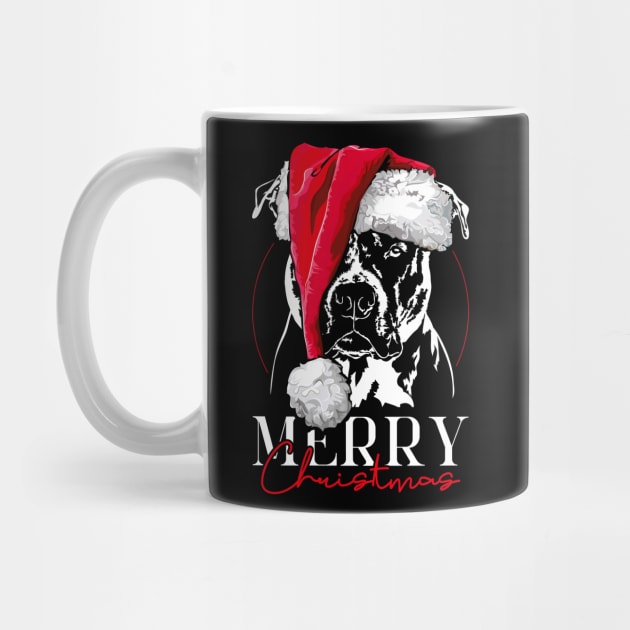 Funny Santa Pitbull Merry Christmas dog mom gift by wilsigns